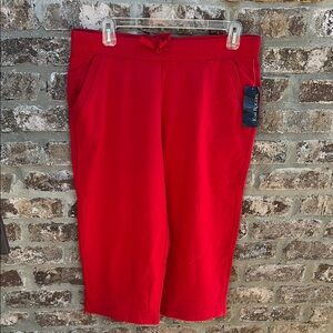 Red Knee-Length Shorts